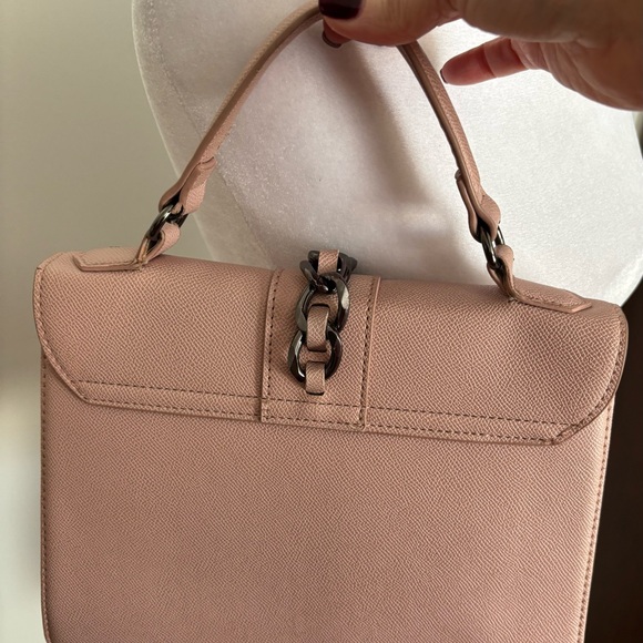 Badgley Mischka Blush Pink Studded Satchel Top Handle Crossbody Bag - Picture 4 of 7